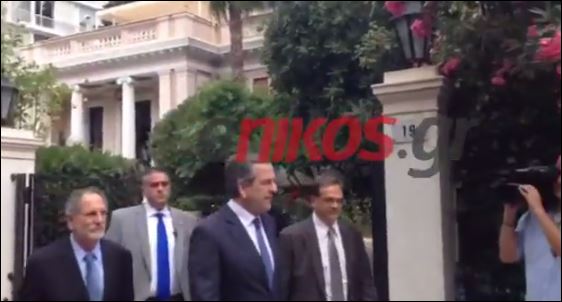 ΒΙΝΤΕΟ-Ο Σαμαράς συνοδευόμενος από τον Γκίκα Χαρδούβελη