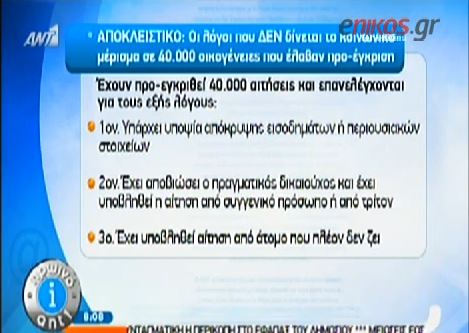 ΒΙΝΤΕΟ-Γιατί δεν παίρνουν κοινωνικό μέρισμα