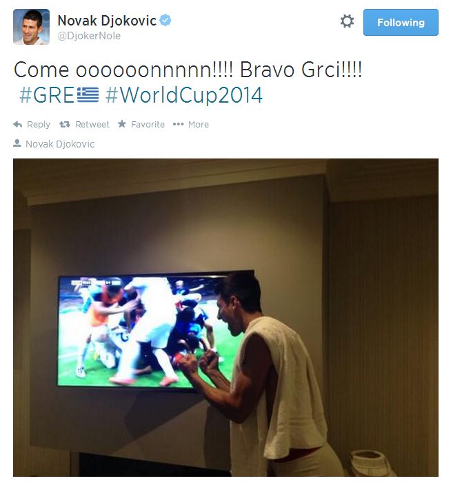 ΦΩΤΟ-Έξαλλα πανηγύρισε ο Τζόκοβιτς για την Ελλάδα