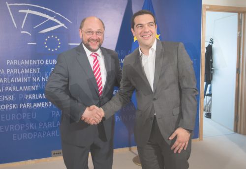 ΦΩΤΟ-Ο Τσίπρας ποζάρει με τον Σουλτς