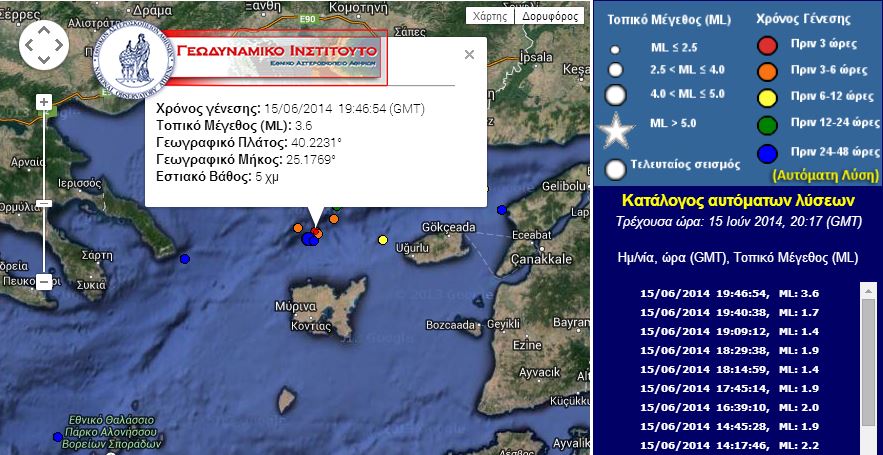 Σεισμός 3,6R στη Σαμοθράκη