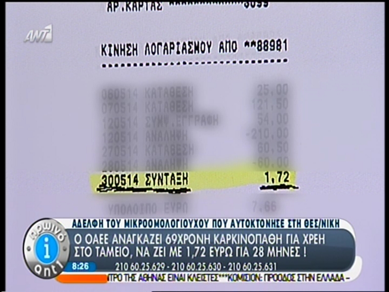 ΒΙΝΤΕΟ-Είναι αναγκασμένη να ζει με 1,72€ λόγω χρεών