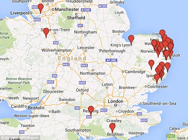 Focus: However, most of the homes have been in East Anglia, particularly around Great Yarmouth in Norfolk