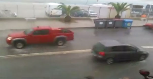 ΒΙΝΤΕΟ-Ισχυρές καταιγίδες στη Μυτιλήνη