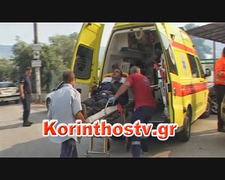 ΦΩΤΟ-Τραυματίστηκε πυροσβέστης στην Κόρινθο
