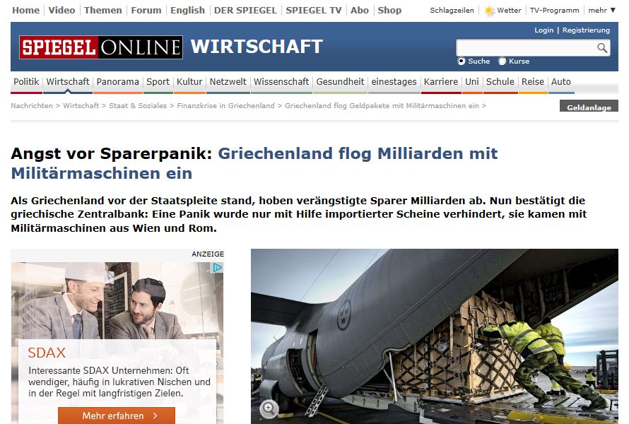 Spiegel: Ο φόβος μπροστά στον πανικό των καταθετών