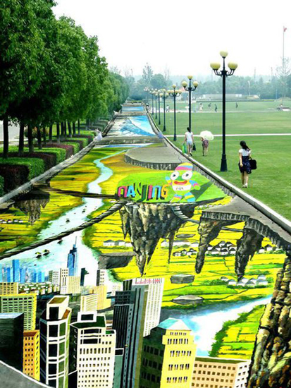 perierga.gr - Το μεγαλύτερο 3D ζωγραφικό έργο στο δρόμο!