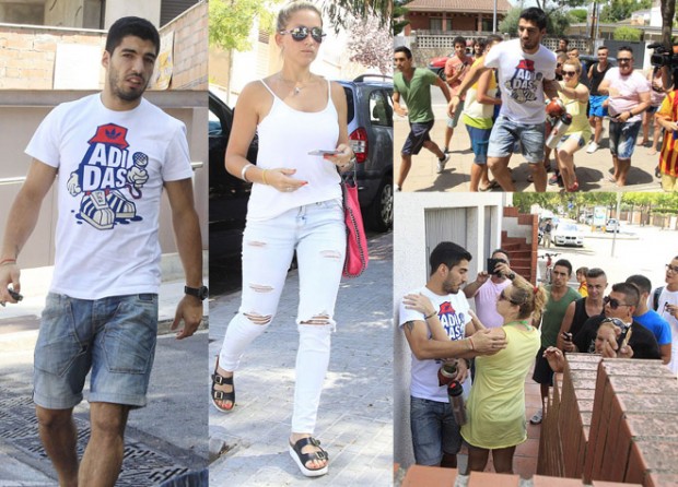 ΦΩΤΟ-Πανικός με τον Σουάρεζ και τη σύζυγό του