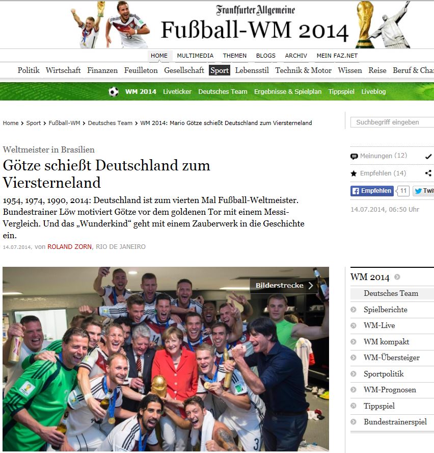 Γερμανικά ΜΜΕ: Τέταρτη φορά στην κορυφή του κόσμου