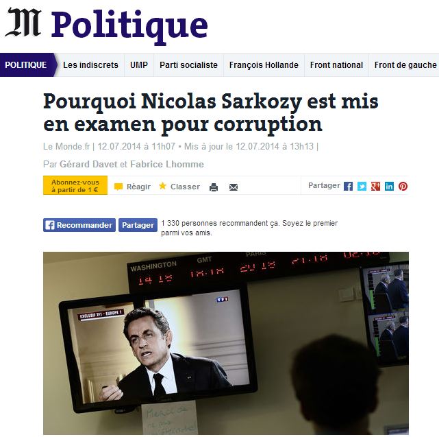 Le Monde: Οι συνομιλίες που “καίνε” τον Σαρκοζί