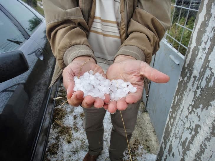 ΦΩΤΟ-Χαλαζόπτωση στη Δωδώνη