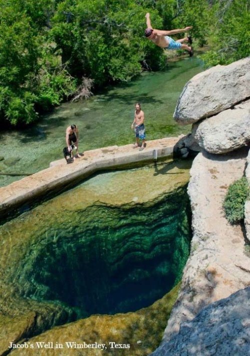 Jacob's Well in Wimberley, Texas.