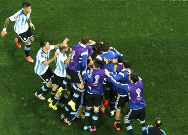 ΦΩΤΟ-Οι πανηγυρισμοί στα αποδυτήρια της Αργεντινής