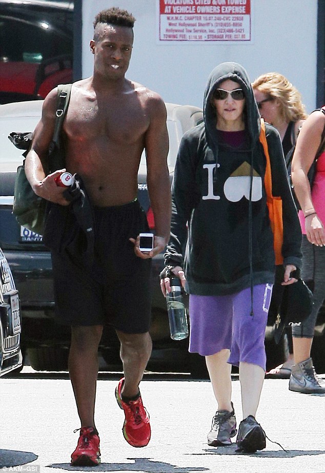Grueling: Madonna endured a double workout on Wednesday, first with a session at SoulCycle then a Pilates class in LA