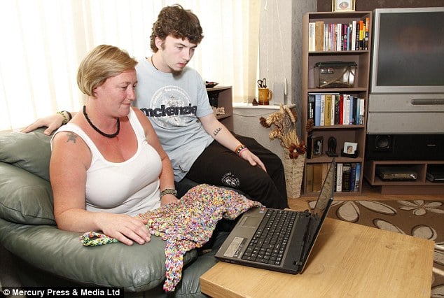 Going, going, gone! Helen, pictured with son Peter, plans to buy him a car and driving lessons with the money