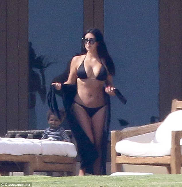 Stunning: Kim Kardashian looked incredible when she stepped out at Puerto Vallarta in Mexico on Thursday