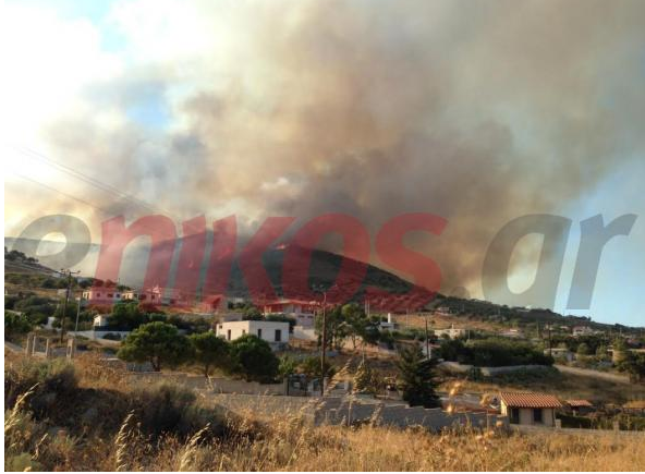 Σε ύφεση η φωτιά στην Κερατέα-Ισχυρές δυνάμεις στην περιοχή