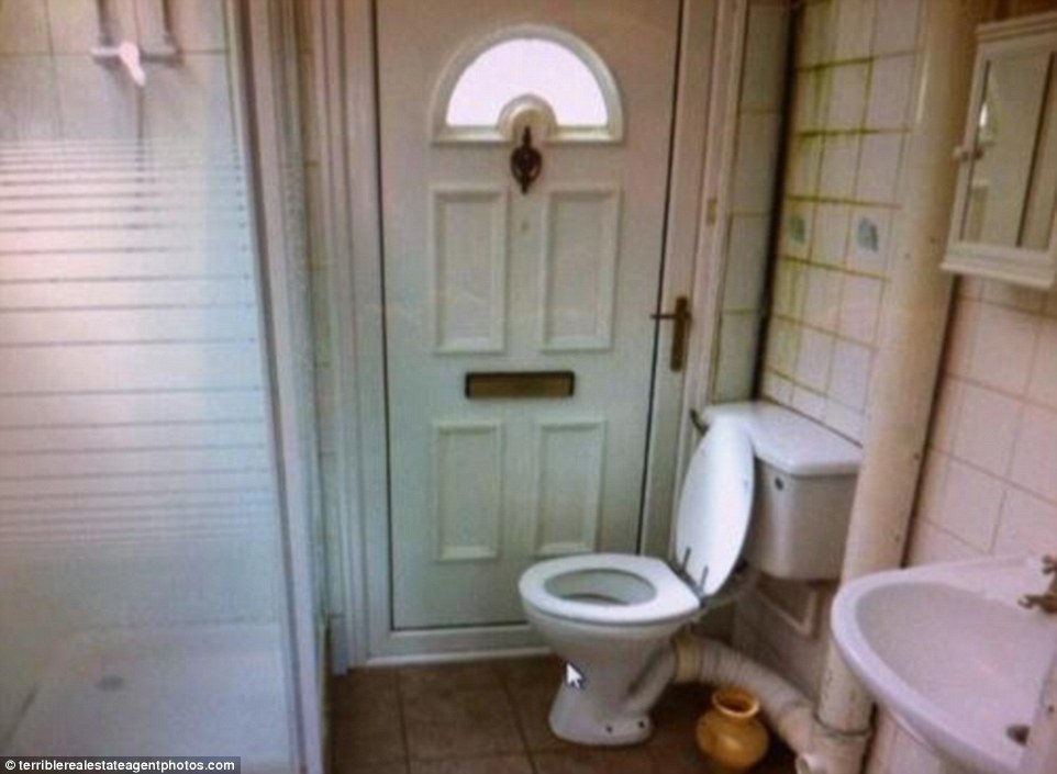 Bathroom located on ground floor: With the toilet, shower and sink right next to the backdoor, at least there's no chance of missing the delivery man when the doorbell rings in this house