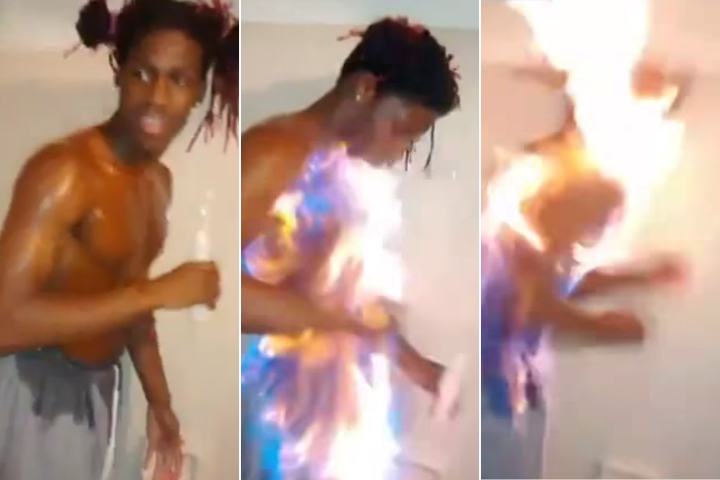 ΒΙΝΤΕΟ-Συνελήφθη 41χρονη που «βοήθησε» τον γιο της να βάλει φωτιά στο σώμα του