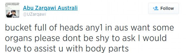 He directed his tweets to people in Australia and joked about organ donation