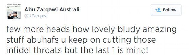 The convicted terrorist said he wanted to cut 'infidel throats'