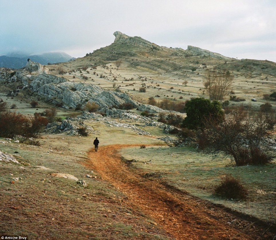 Wide open spaces: Mr Bruy took this image in Sierras de Cazorla, Segura y Las Villas Natural Park in Spain, where he encountered Amiro, a German who has been living in an area of the park where the nearest village is a three-hour walk away