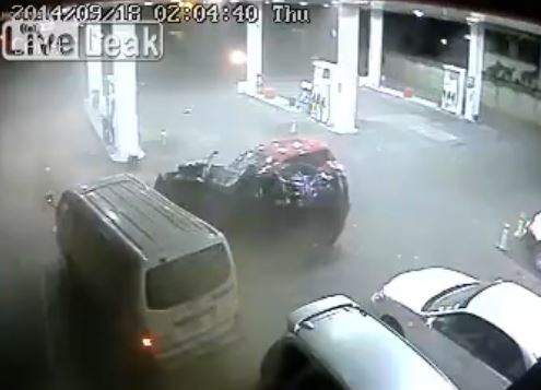 ΒΙΝΤΕΟ-Εικόνες σοκ από ατύχημα σε βενζινάδικο
