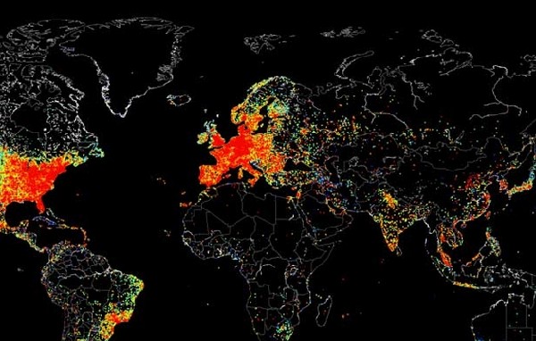 ΦΩΤΟ-Ο παγκόσμιος χάρτης του ίντερνετ
