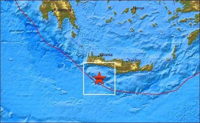 Σεισμός 4,1 Ρίχτερ νότια της Κρήτης