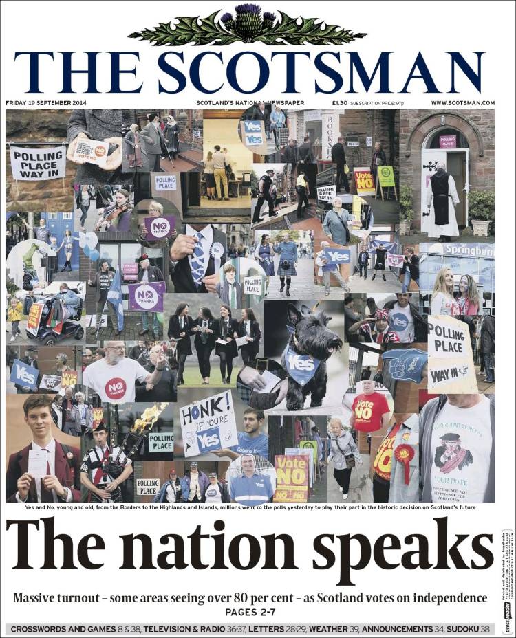 ΦΩΤΟ-Χαιρετίζει το “όχι” ο βρετανικός Τύπος