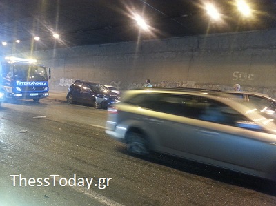 Τροχαίο στη Θεσσαλονίκη λόγω κακοκαιρίας