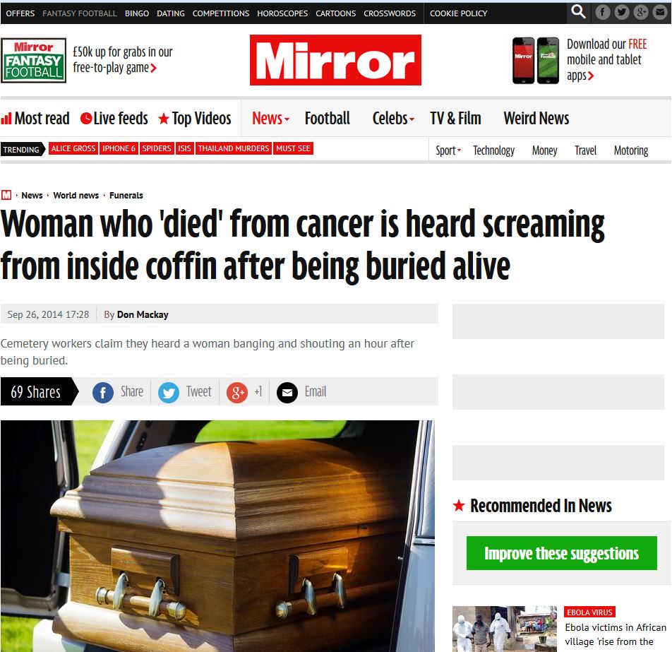 Η Mirror για τη “νεκροφάνεια” της 49χρονης στη Θεσσαλονίκη