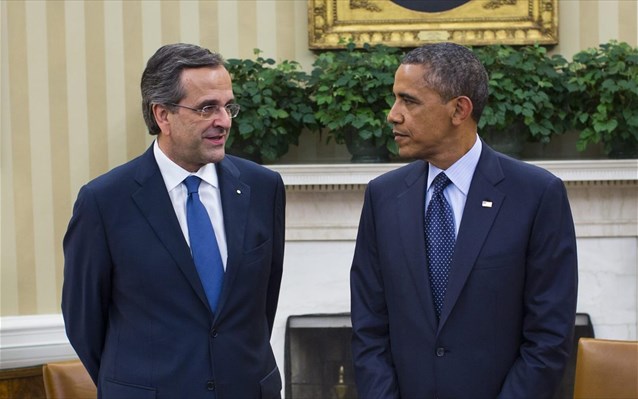 ΦΩΤΟ-Δίπλα δίπλα Σαμαράς-Ομπάμα