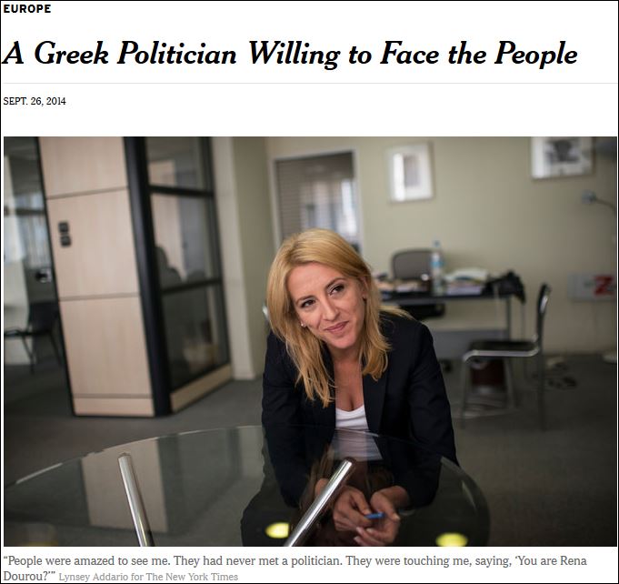 Πορτρέτο της Δούρου από τους New York Times
