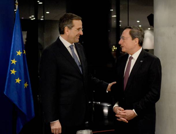 Συνάντηση Σαμαρά-Ντράγκι στις Βρυξέλλες