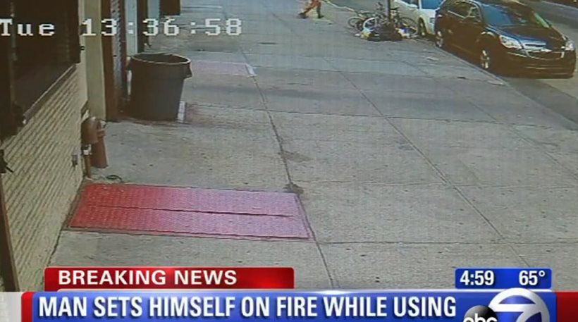 ΒΙΝΤΕΟ-Φλεγόμενος άντρας στους δρόμους του Μπρούκλιν