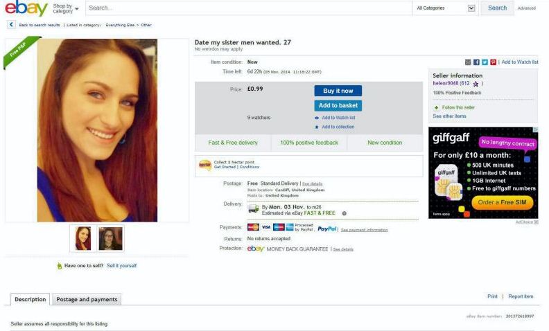 ΦΩΤΟ-Πουλάει στο eBay την… αδερφή του