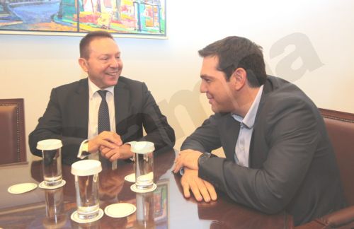 Φωτογραφίες από τη συνάντηση Τσίπρα-Στουρνάρα