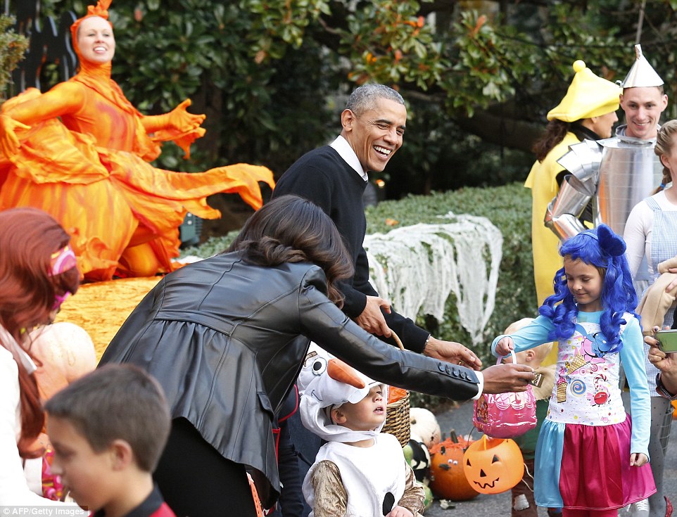 The First Family welcomed local children and children of military families to the White House for a Halloween party
