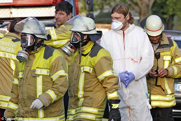 Neighbours of the 25-stone man thought their apartment block  had been targeted in a chemical attack when firemen turned up wearing bio-hazard suits and respirators