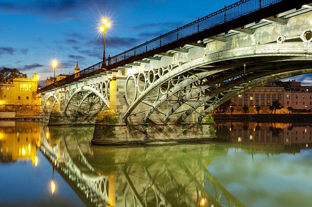 The the famous 'Puente de Triana' bridge inthe southern Spanish city of Seville where the accident happened