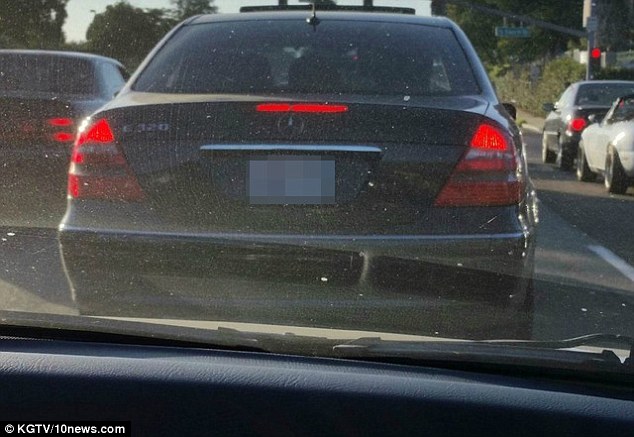 Caught on camera: Ms Smith took this photo of the car as it drove toward a shopping plaza on Bonita Road