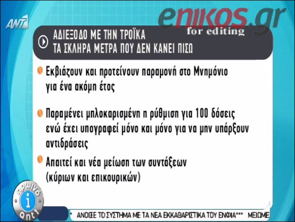 ΒΙΝΤΕΟ-Η Τρόικα εκβιάζει με παραμονή στο μνημόνιο για 1 ακόμα χρόνο