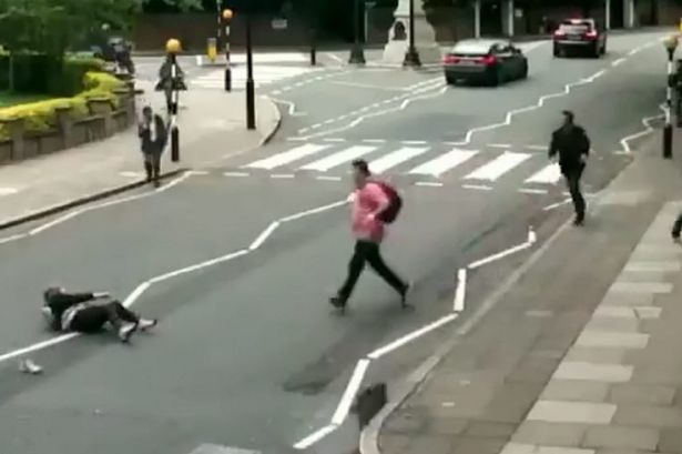 This is the horrifying moment a woman was sent flying through the air when she was struck by a car at the iconic ABBEY ROAD crossing