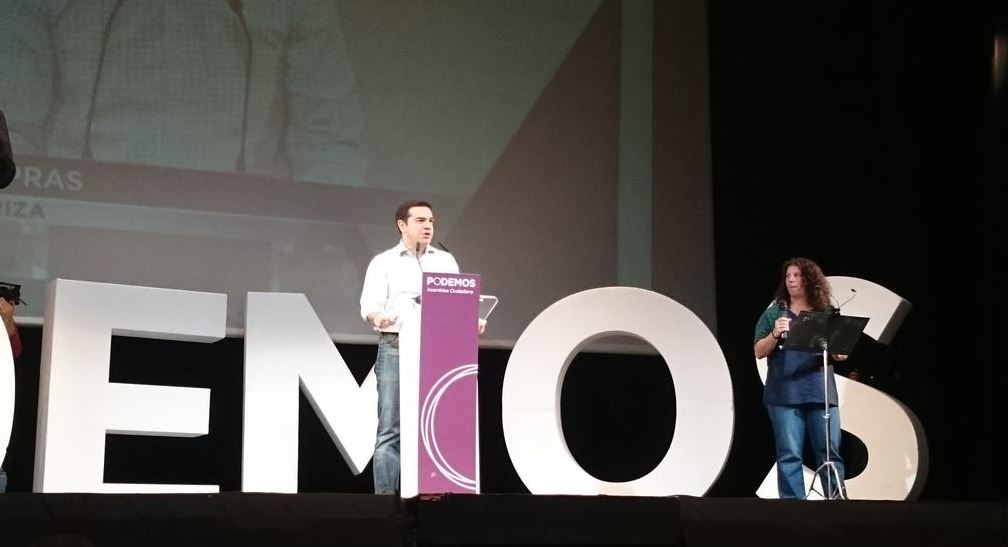 ΦΩΤΟ-Οι Ισπανοί του Podemos για τον Τσίπρα