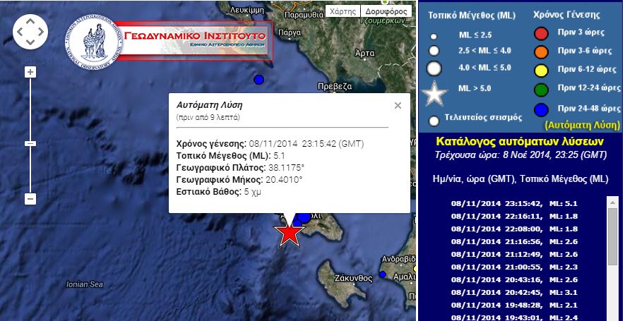 ΤΩΡΑ-Σεισμός 5,1R στην Κεφαλονιά