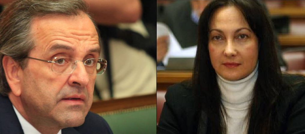 Θερμή χειραψία του Σαμαρά με την Κουντουρά