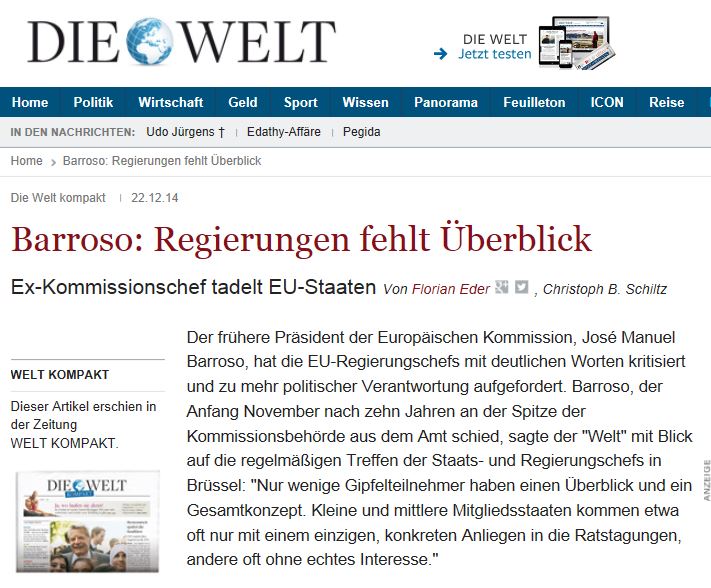 Μπαρόζο: Το ευρώ δεν απειλείται απ’ την Ελλάδα