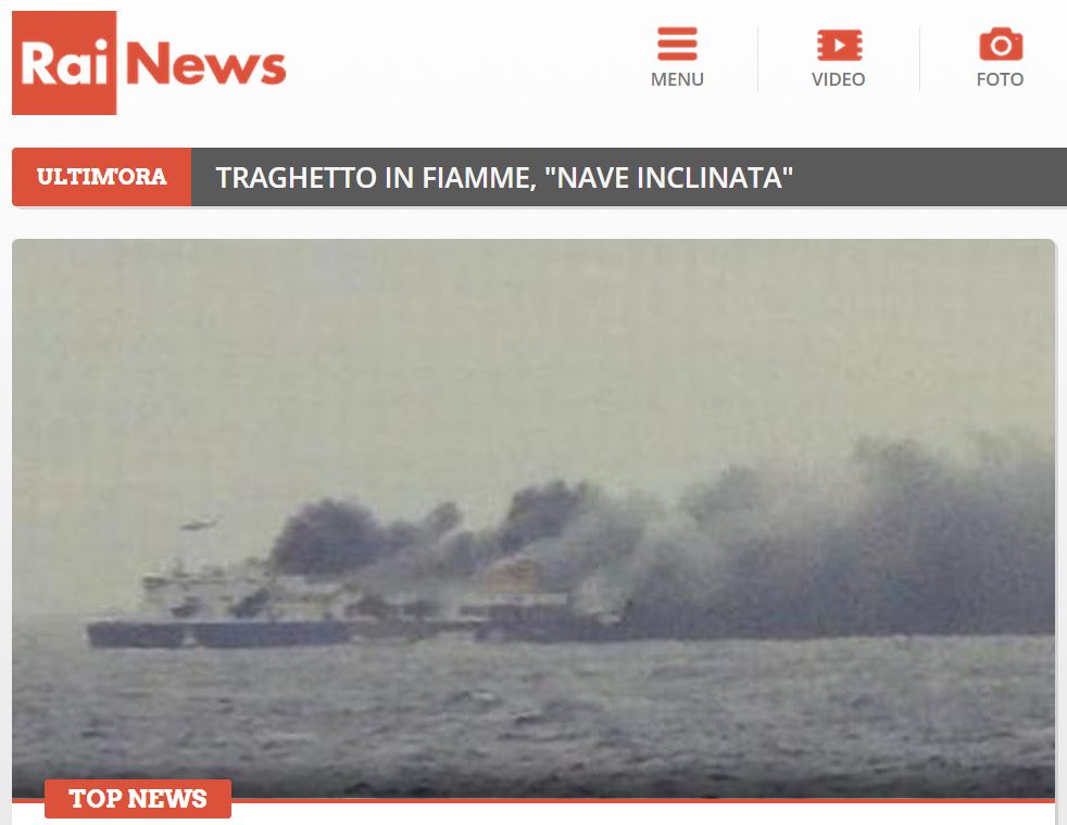 Κλίση 50 μοιρών στο Norman Atlantic μεταδίδει η Rai – Διαψεύδει η ναυλώτρια εταιρεία