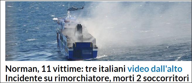 11 οι νεκροί του Norman Atlantic σύμφωνα με την ιταλική ακτοφυλακή – ΤΩΡΑ